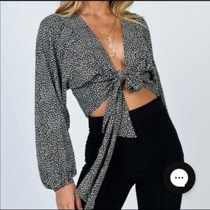 princess polly black and white new mood blouse